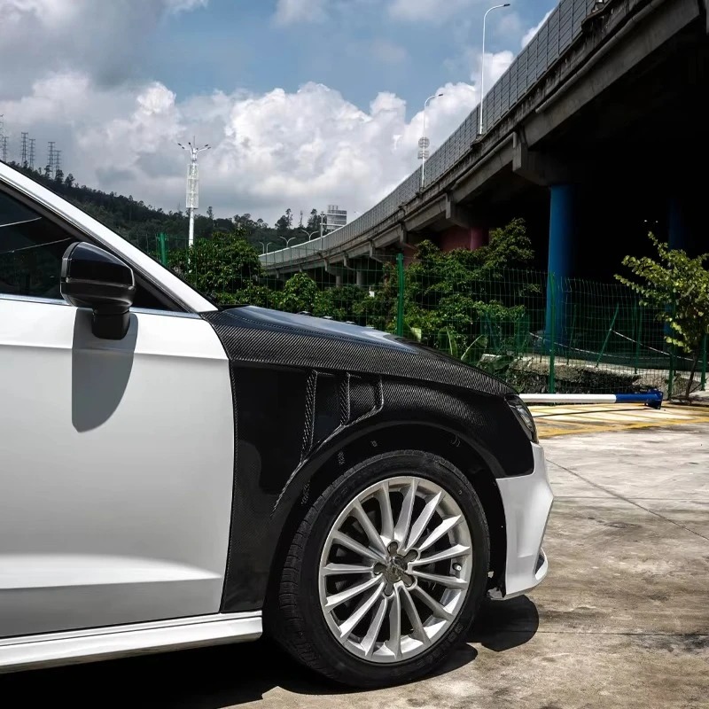New Vent Style Carbon Fiber Front Fenders for S3 A3 RS3 8V.5 2015-2020 Carbon Fiber Front Side Fenders